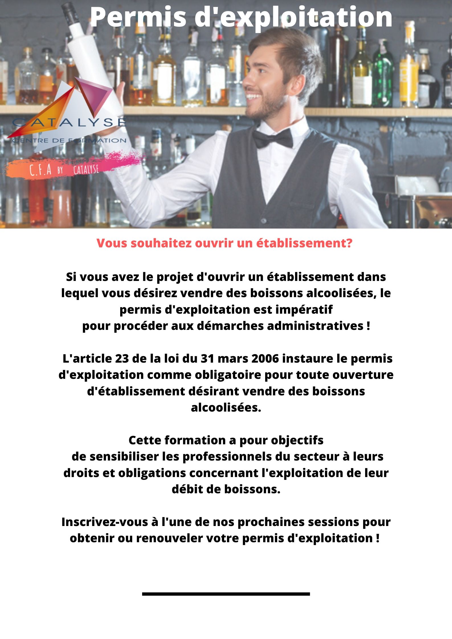 Permis d'exploitation | Catalyse Formation