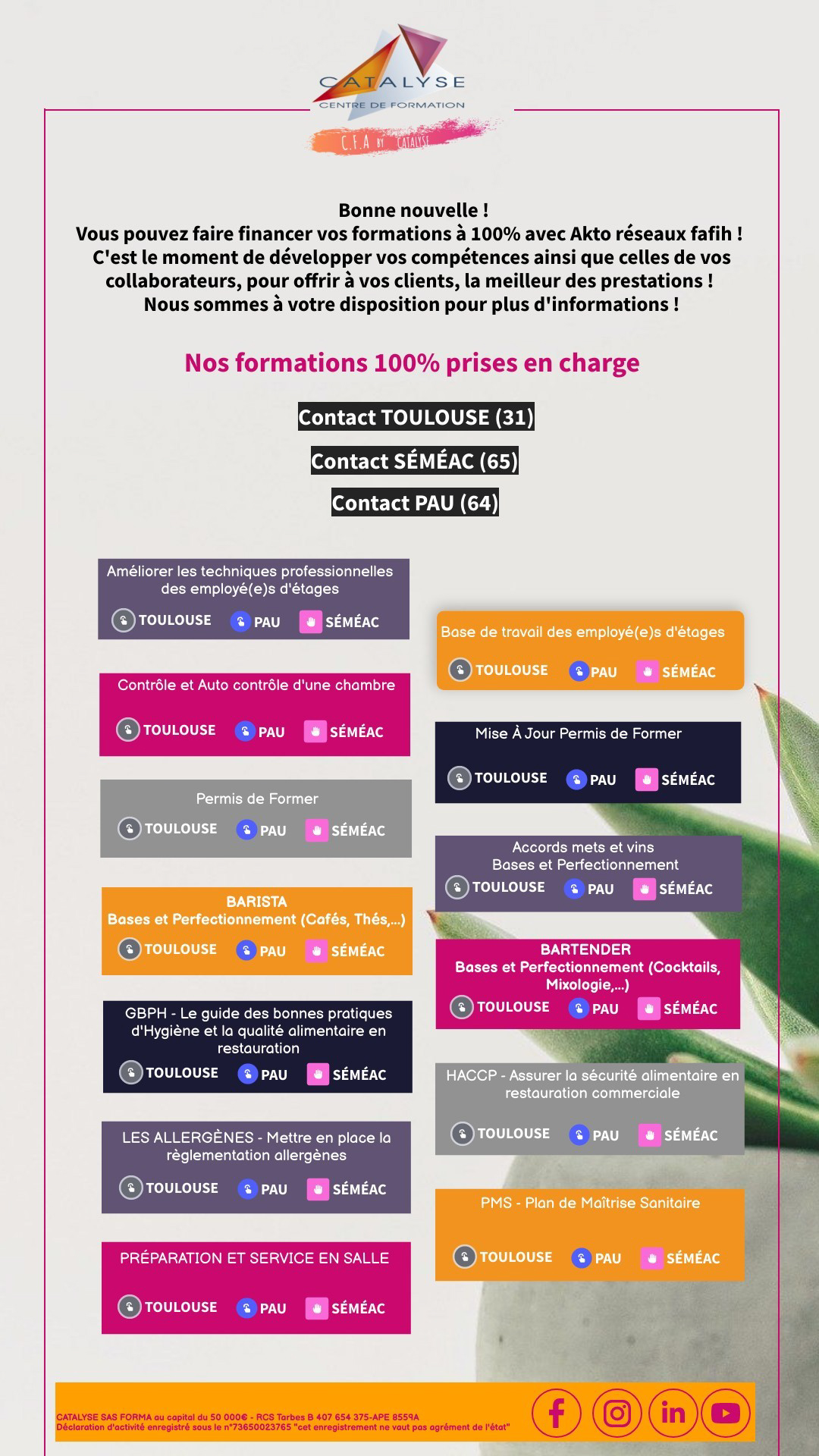 Nos formations 100% prises en charge