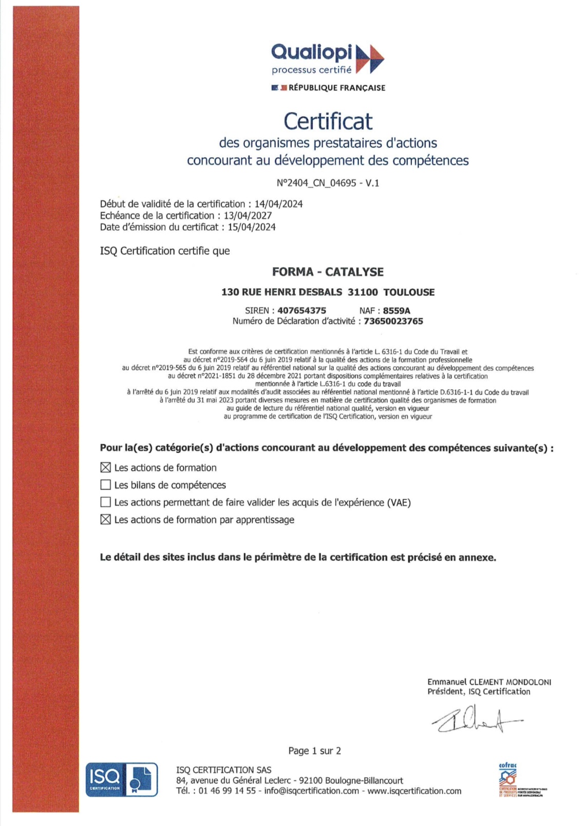 Certificat