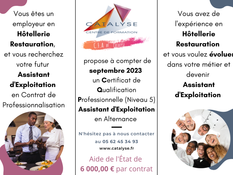 CQP ASSISTANT D'EXPLOITATION EN ALTERNANCE